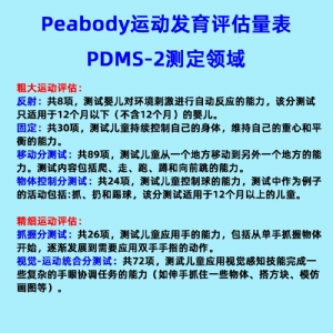 儿童精细动作评定FMFM小儿粗大运动评估GMFM工具箱PDMS-2软件